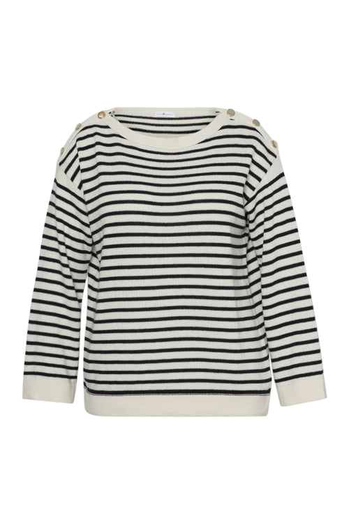 Maritimer Pullover mit Knöpfen-Paprika-8