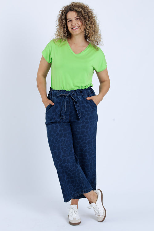 Jeans large 3/4 imprimé peau de bête-Paprika-9