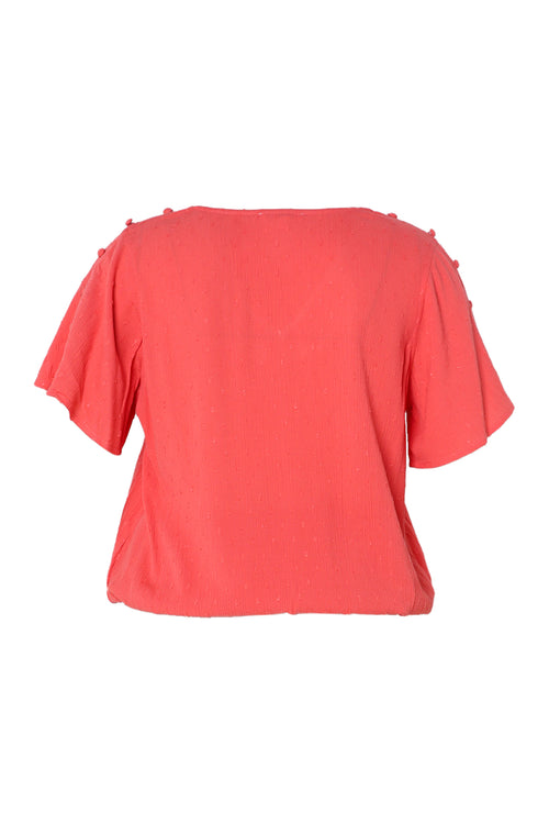 Einfarbige Viskosebluse-Paprika-11