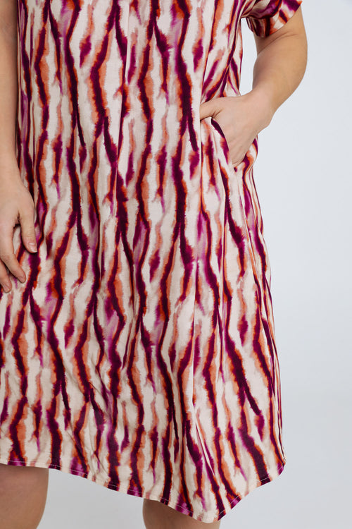 Kleid aus Viskose mit ethnischem Print-Paprika-6