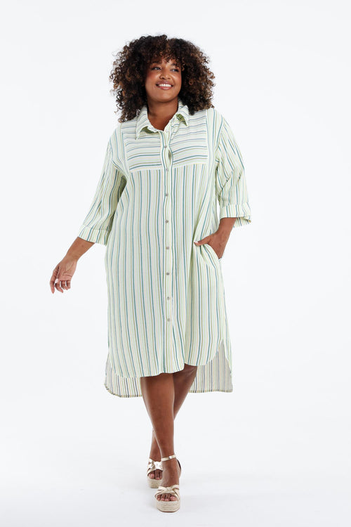 Gestreiftes Viskosehemdkleid-Paprika-9