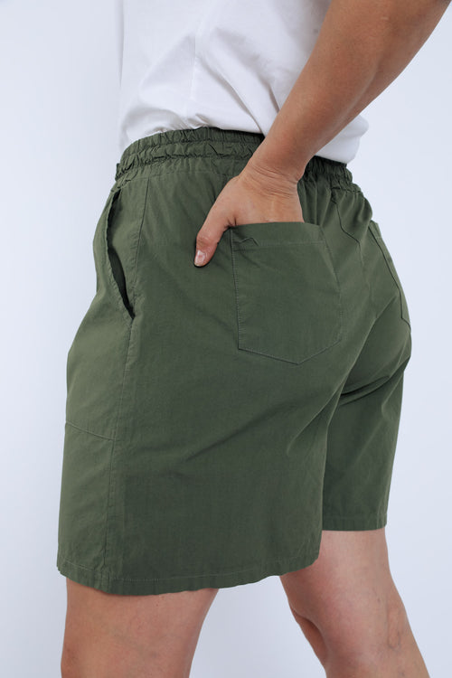 Einfarbige Baumwollshorts-Paprika-4