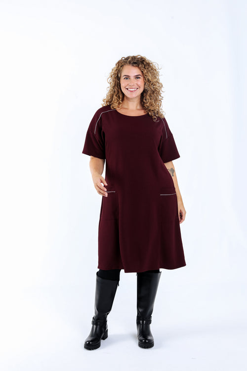 Einfarbiges kurzes Kleid-Paprika-1