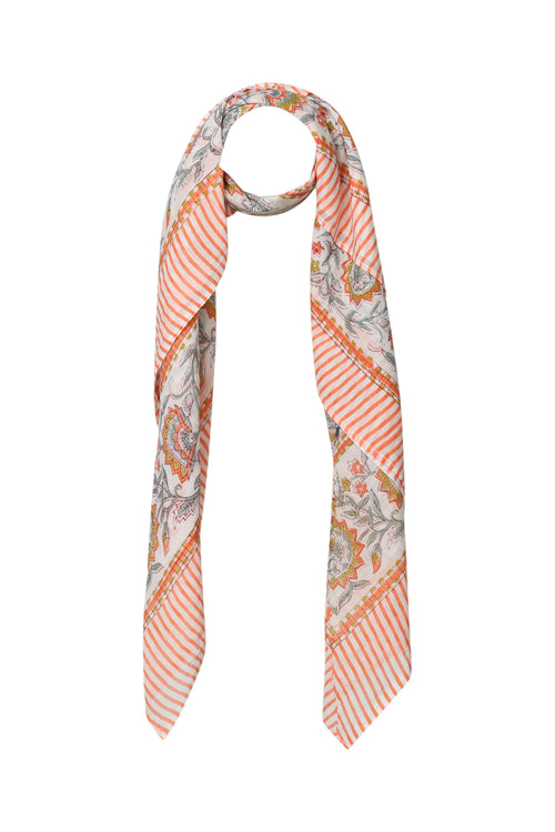 Quadratischer Schal mit Blumenmuster-Paprika-1