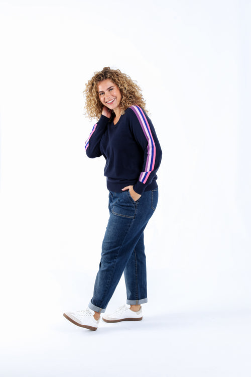 Pull uni bande sport-Paprika-4