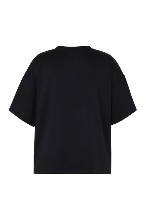 Uni T-Shirt mit dekorativen Knöpfen-Paprika-11