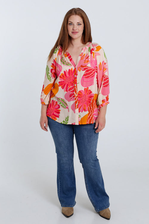 Bluse aus bedruckter Viskose-Paprika-7