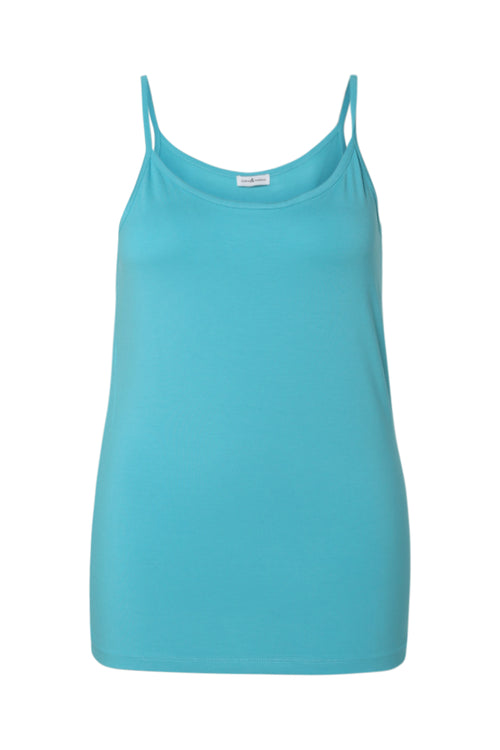 Tanktop mit feinen Trägern aus einfarbiger Viskose-Paprika-9