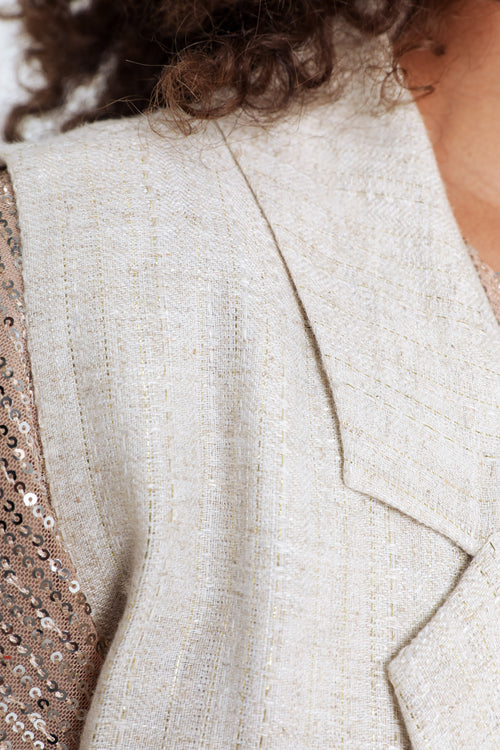 Weste aus Viskose und Leinen mit Lurex-Paprika-6