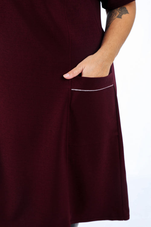 Einfarbiges kurzes Kleid-Paprika-3