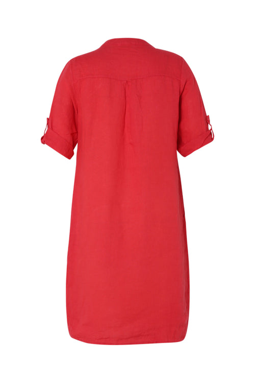 Leinen-Tunika-Kleid uni-Paprika-11