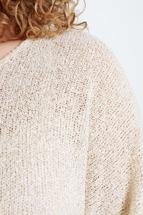 Boxförmiger Pullover aus Baumwolle mit Lurex-Paprika-5