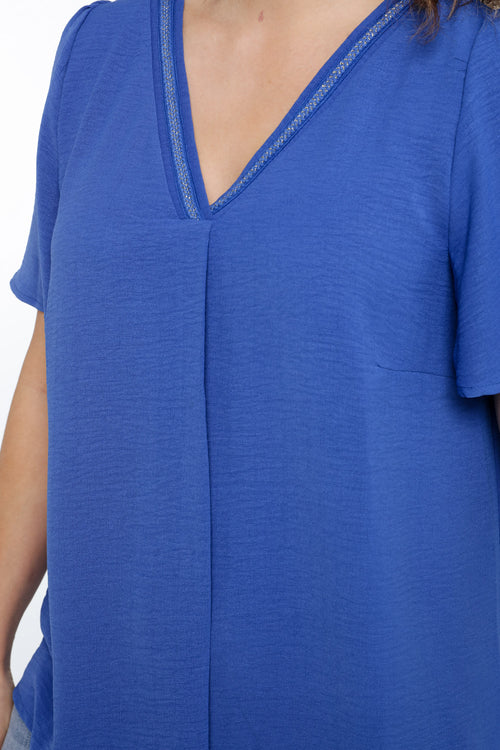 Blouse unie détail lurex-Paprika-4