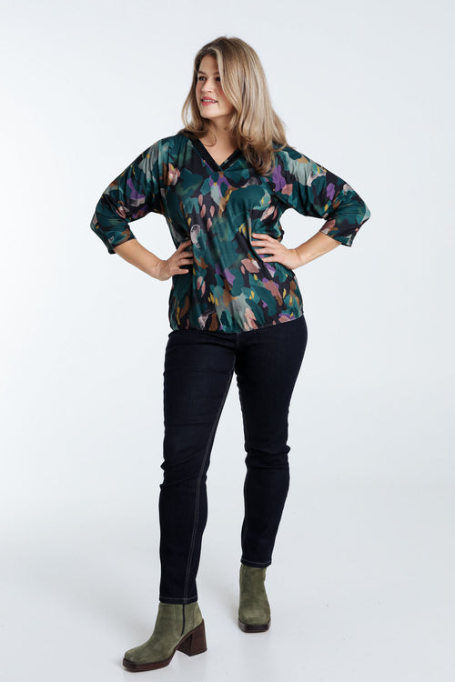 T-Shirt mit abstraktem Druck in Ballonform-Paprika-8