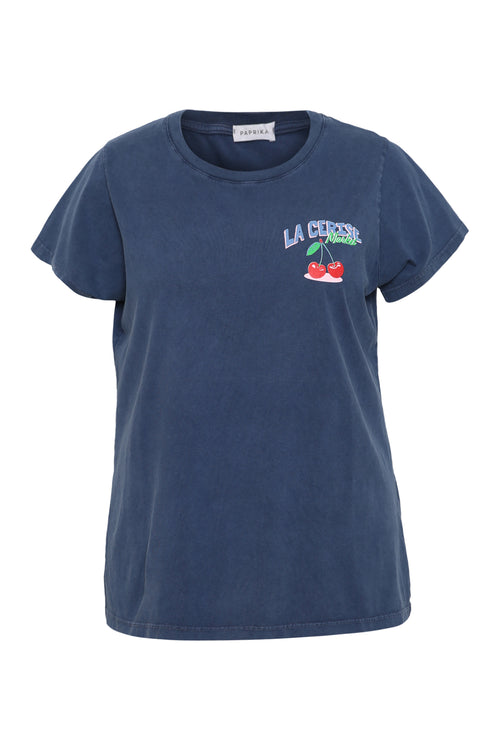 T-shirt en coton imprimé cerises-Paprika-9