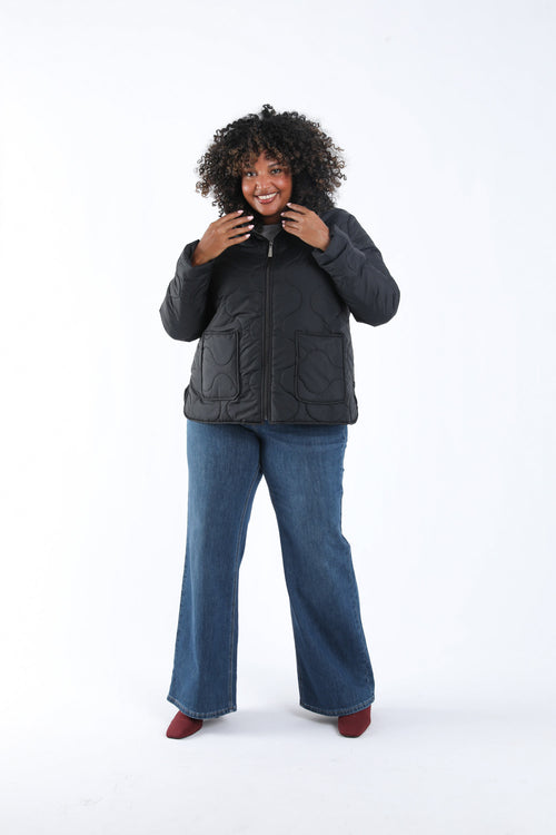 Kurz geschnittene einfarbige Daunenjacke-Paprika-7