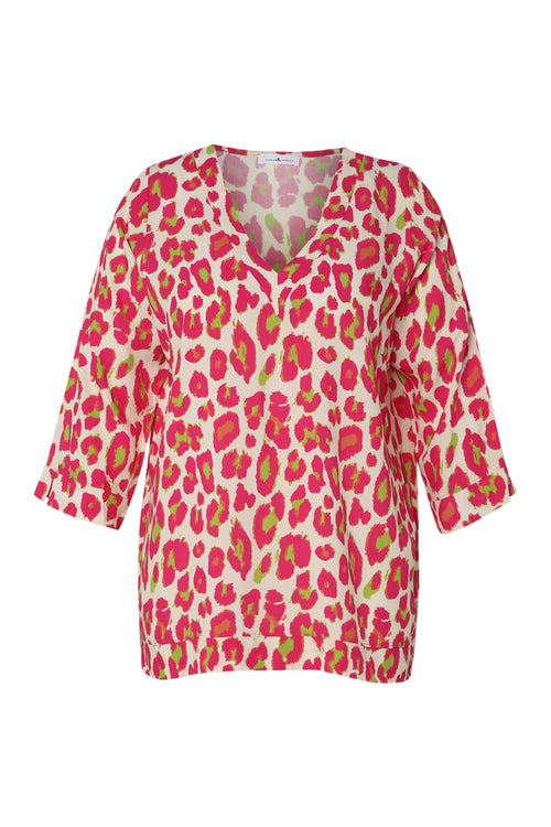 Tierhaut-Muster Viskosebluse-Paprika-10