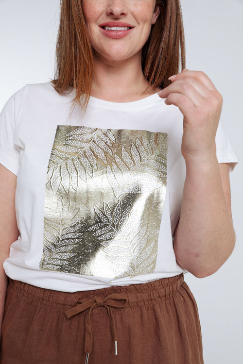 Baumwoll-T-Shirt mit Folienprint-Paprika-4