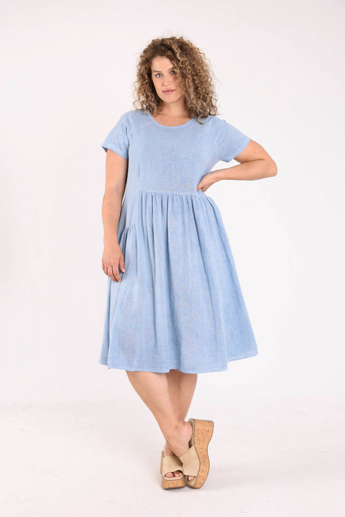 Robe en gaze de coton unie-Paprika-9