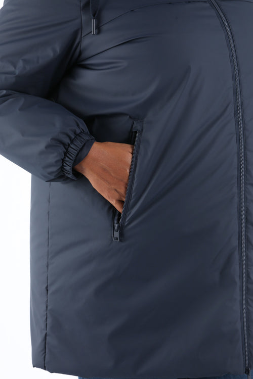 Leichter einfarbiger Midilanger Parka-Paprika-6