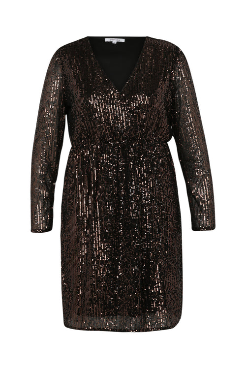 Paillettenkleid mit Wickelausschnitt-Paprika-10