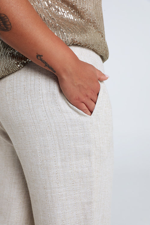 Leinen- und Viskosehose mit Lurex-Details-Paprika-3