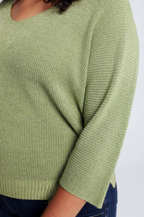 Unifarbener Pullover mit Lurex-Paprika-4