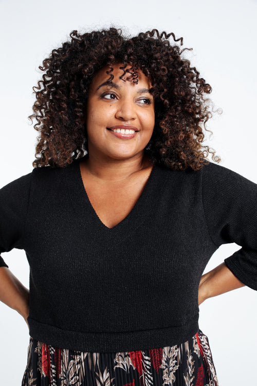 Robe 2 en 1 en maille chaude-Paprika-3