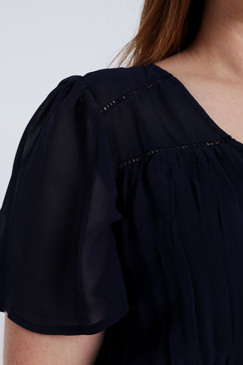 Lange unifarbene Viskosekleid-Paprika-6