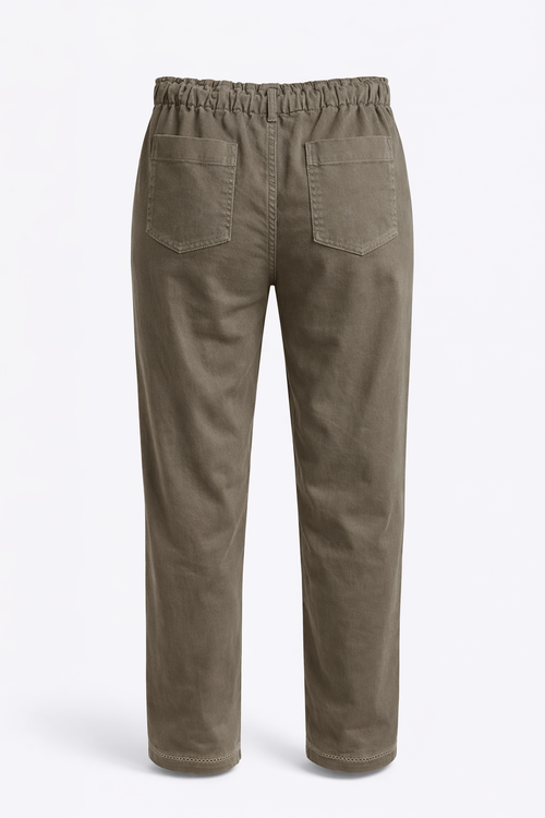 Chino en coton uni-Paprika-2