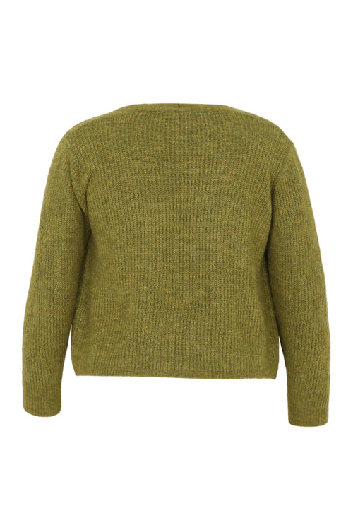 Kurze, unifarbene Strickjacke zum Kleid aus Wolle-Paprika-11