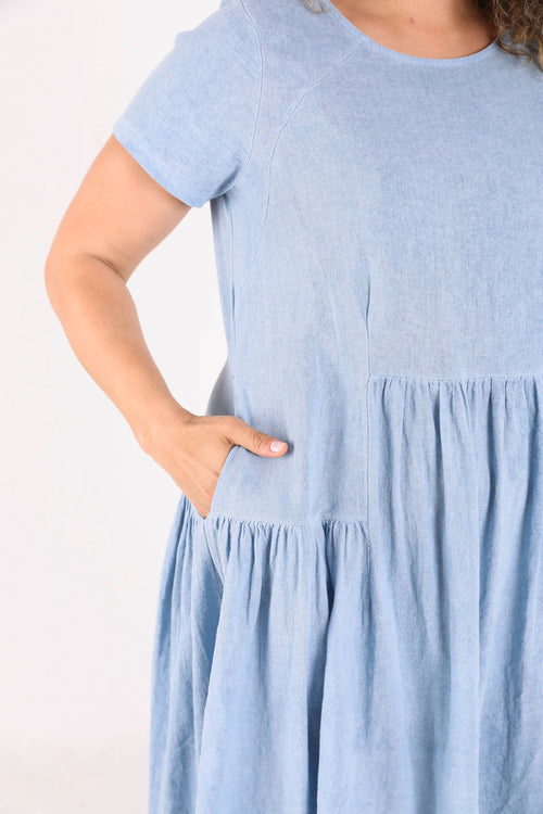 Robe en gaze de coton unie-Paprika-6