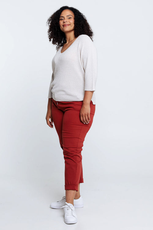 Unifarbener Pullover mit Lurex-Paprika-9