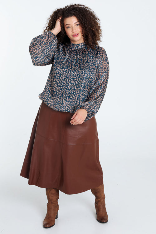 Blouse imprimé feuilles-Paprika-7