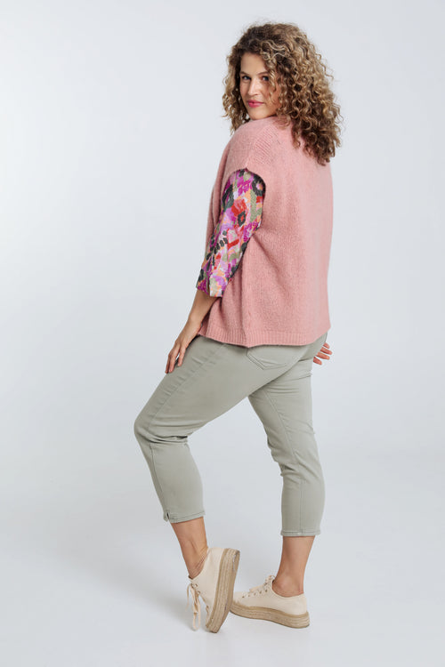Unifarbene, ärmellose Strickjacke -Paprika-2