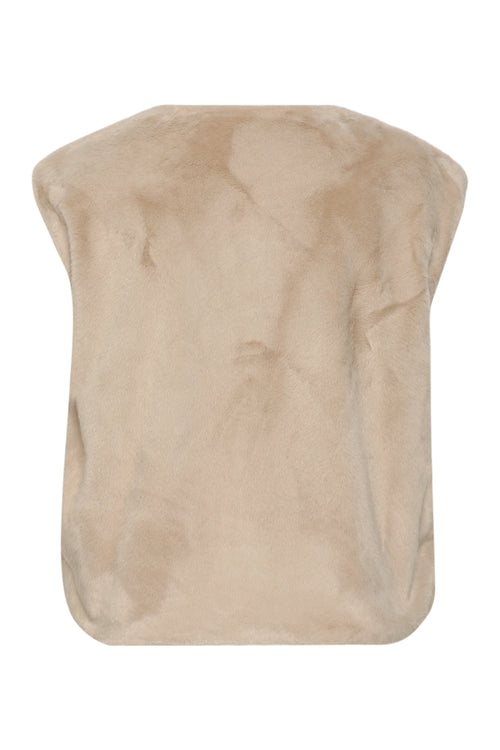 Gilet en fausse fourrure uni-Paprika-3