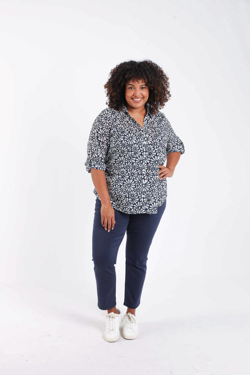 Bedruckte Bluse aus Baumwolle-Paprika-8