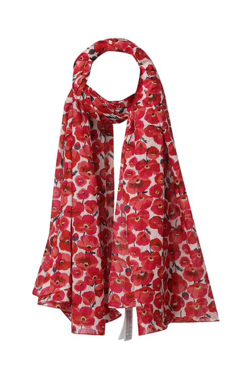 Schal mit Mohnblumenmuster-Paprika-1
