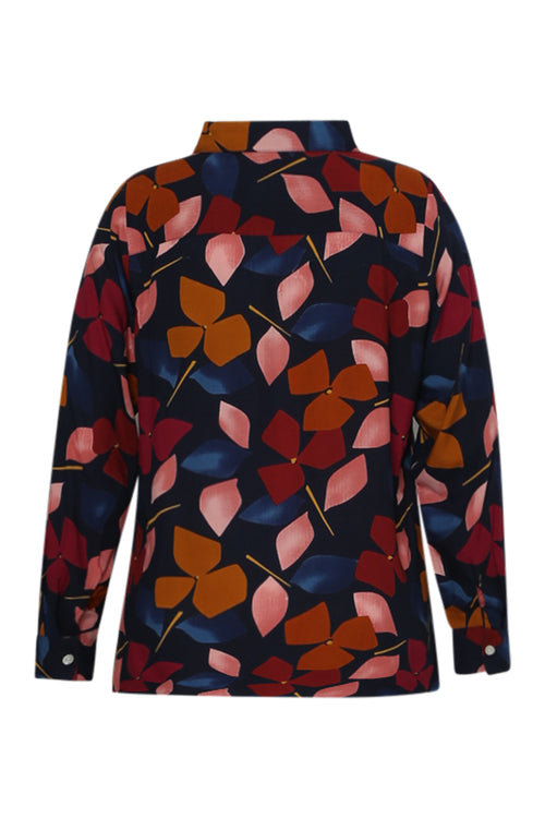 Bluse aus bedruckter Viskose mit Blumenmuster-Paprika-2