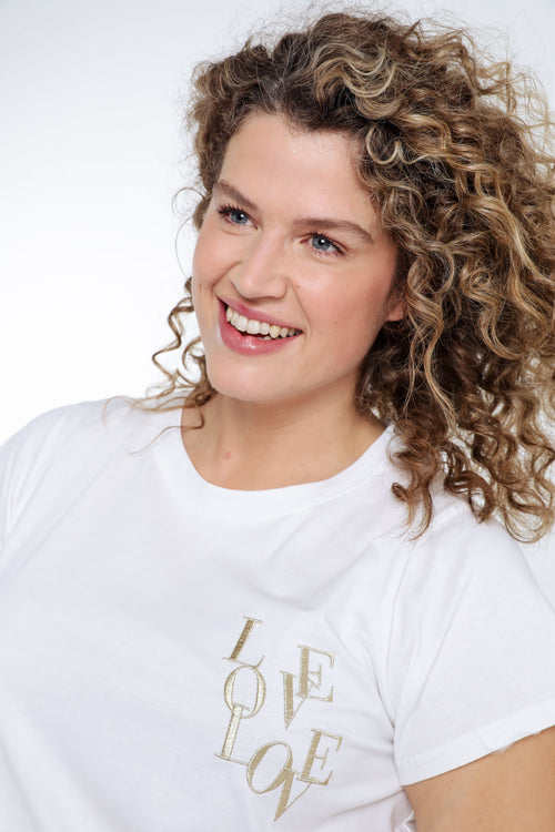 Baumwoll-T-Shirt mit Love-Stickerei-Paprika-5