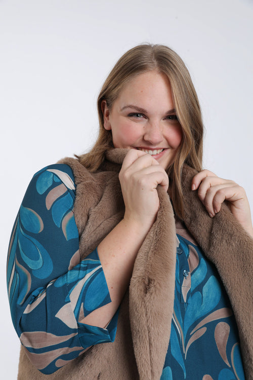 Jacke aus Kunstpelz-Paprika-1