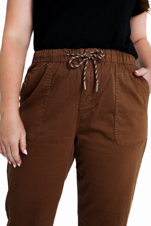 Chino en coton uni-Paprika-3