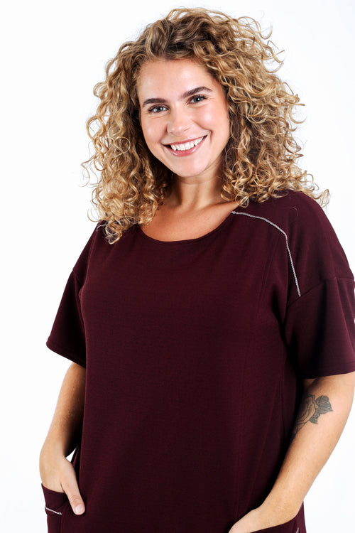 Einfarbiges kurzes Kleid-Paprika-4