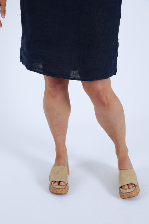 Leinen-Tunika-Kleid uni-Paprika-6