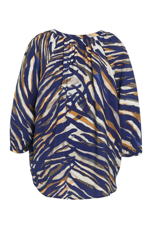 Raglanbluse aus Viskose mit Zebradruck-Paprika-11