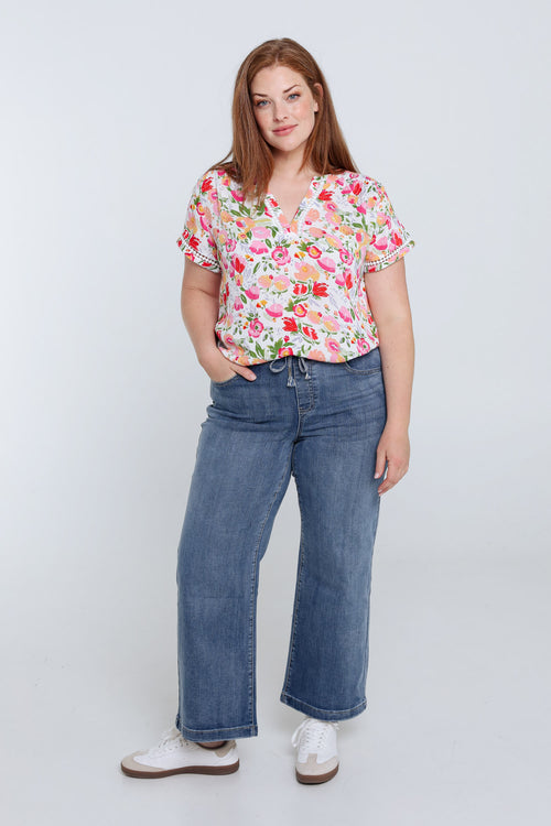 Jegging 7/5 mit weitem Bein-Paprika-9