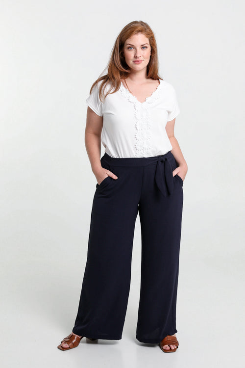 Pantalon large avec nœud-Paprika-7