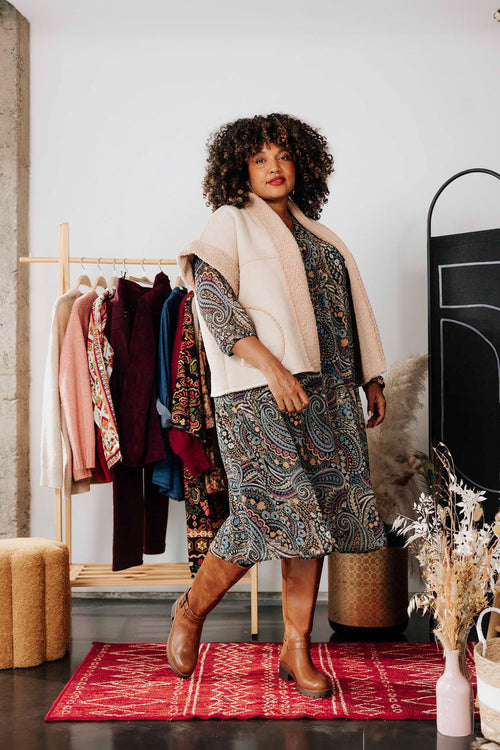 Kleid mit Paisley-Muster-Paprika-1