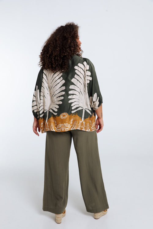 Bluse aus Viskose mit Palmenmuster-Paprika-2
