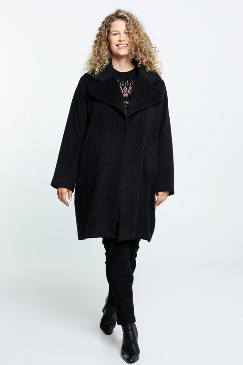 Lange Wolljacke mit großem Kragen und Druckknöpfen-Paprika-7